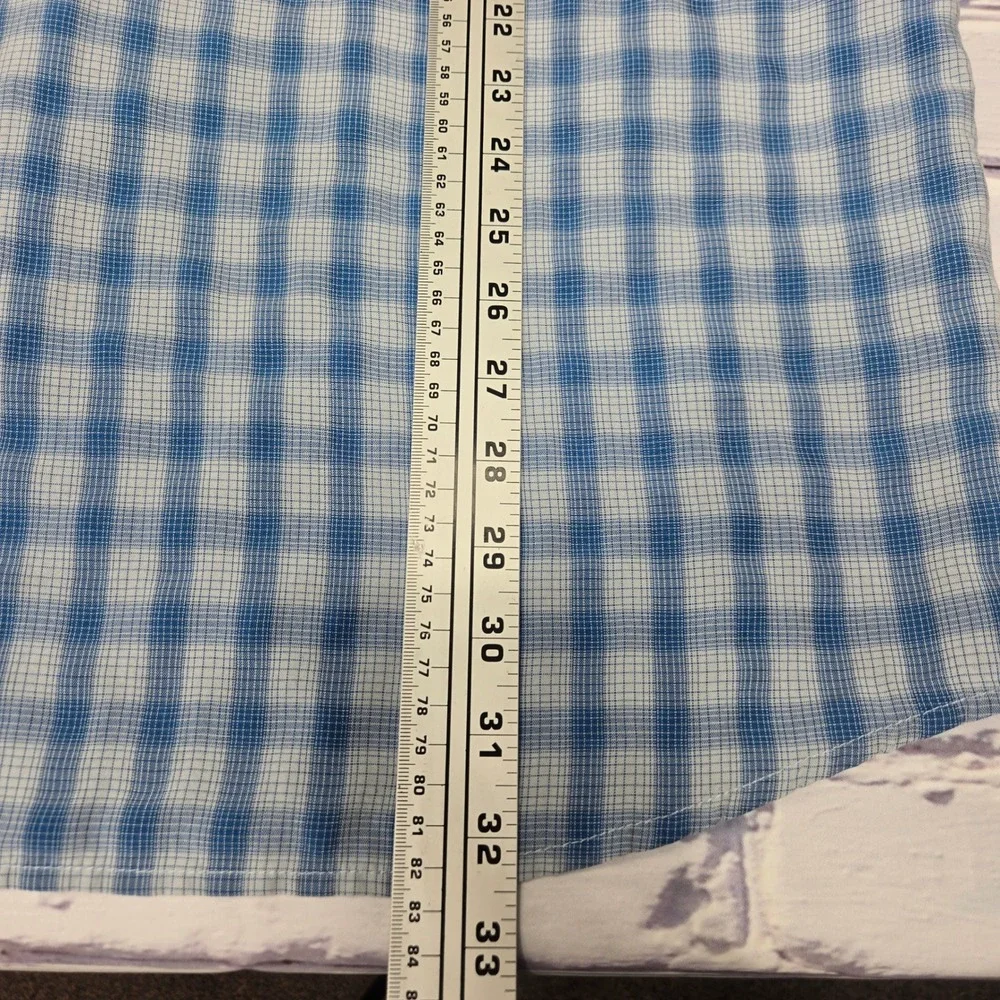 VTG Y2K The North Face Mens Plaid Short Sleeve Button Up‎ Shirt XXL Blue Outdoor